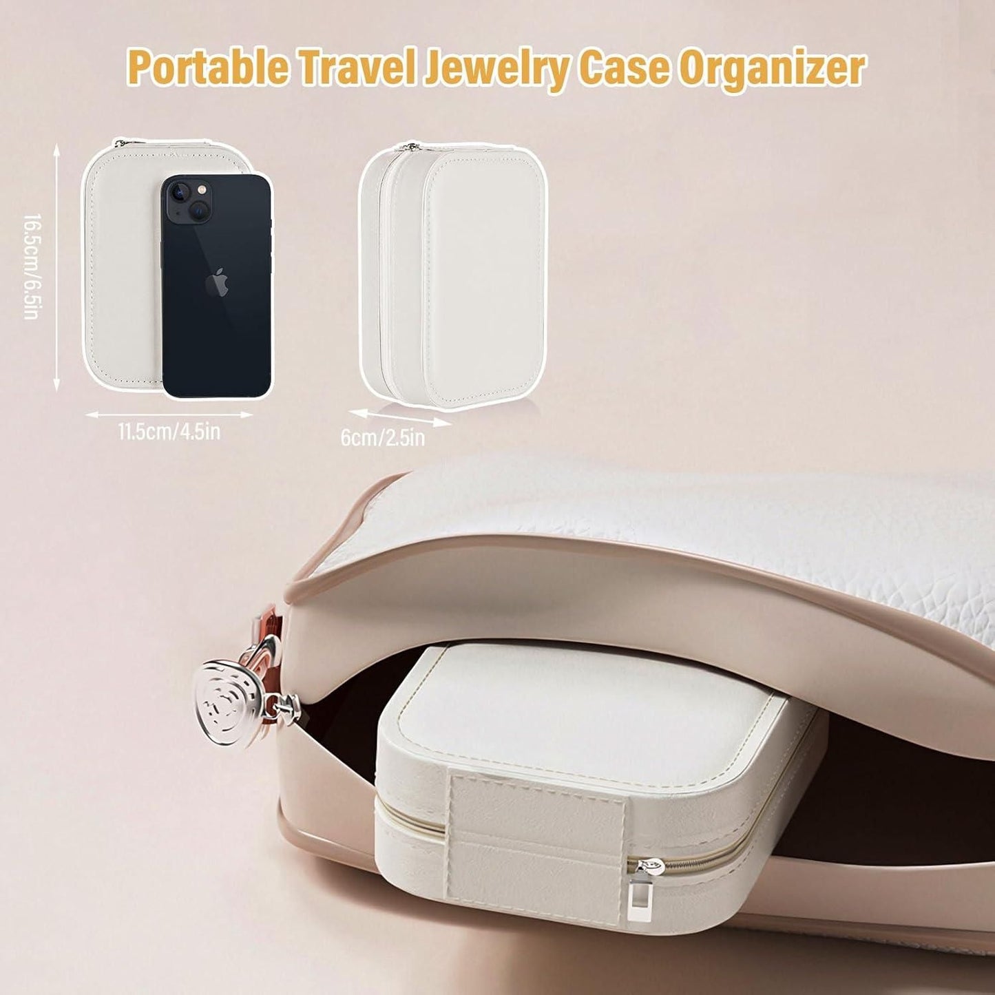 Portable LED Mirror Jewelry Organizer Box – Travel Storage Case for Women