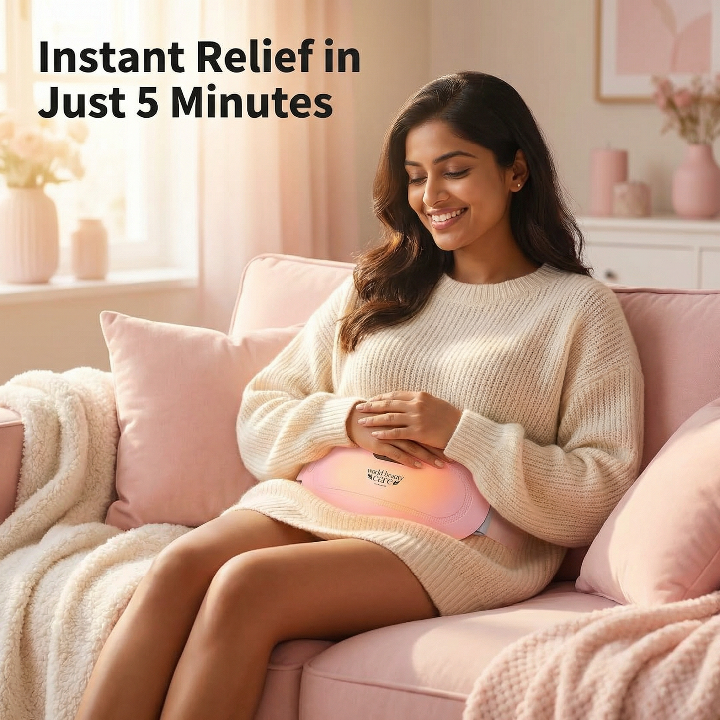 Get Instant Period Pain Relief in 5 Minutes 💖 | Wireless Heating & Massage Belt for Women (No Medicines Needed)